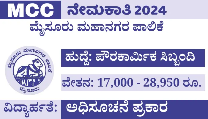 Mysuru City Corporation Recruitment 2024