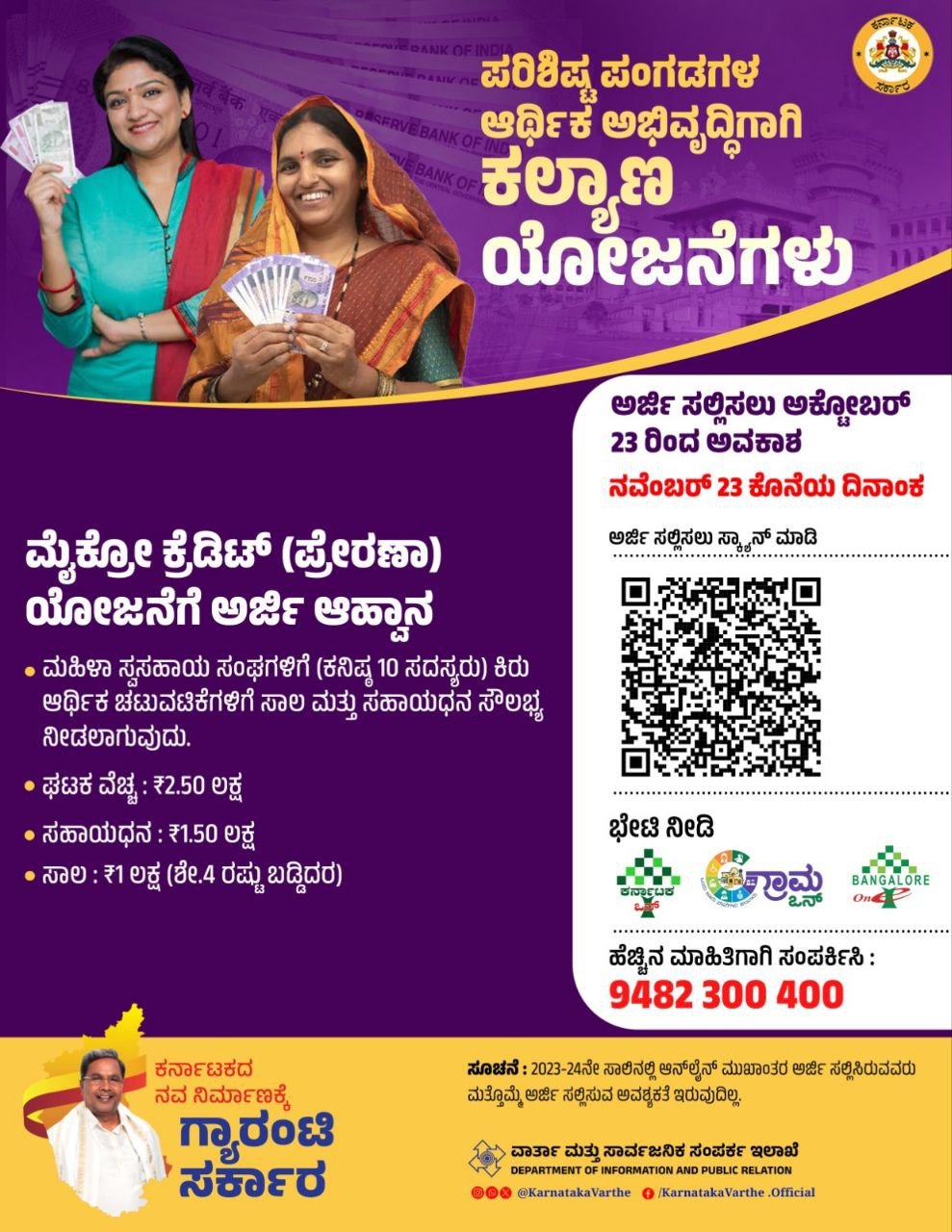 Prerana Micro Credit Finance Scheme Karnataka