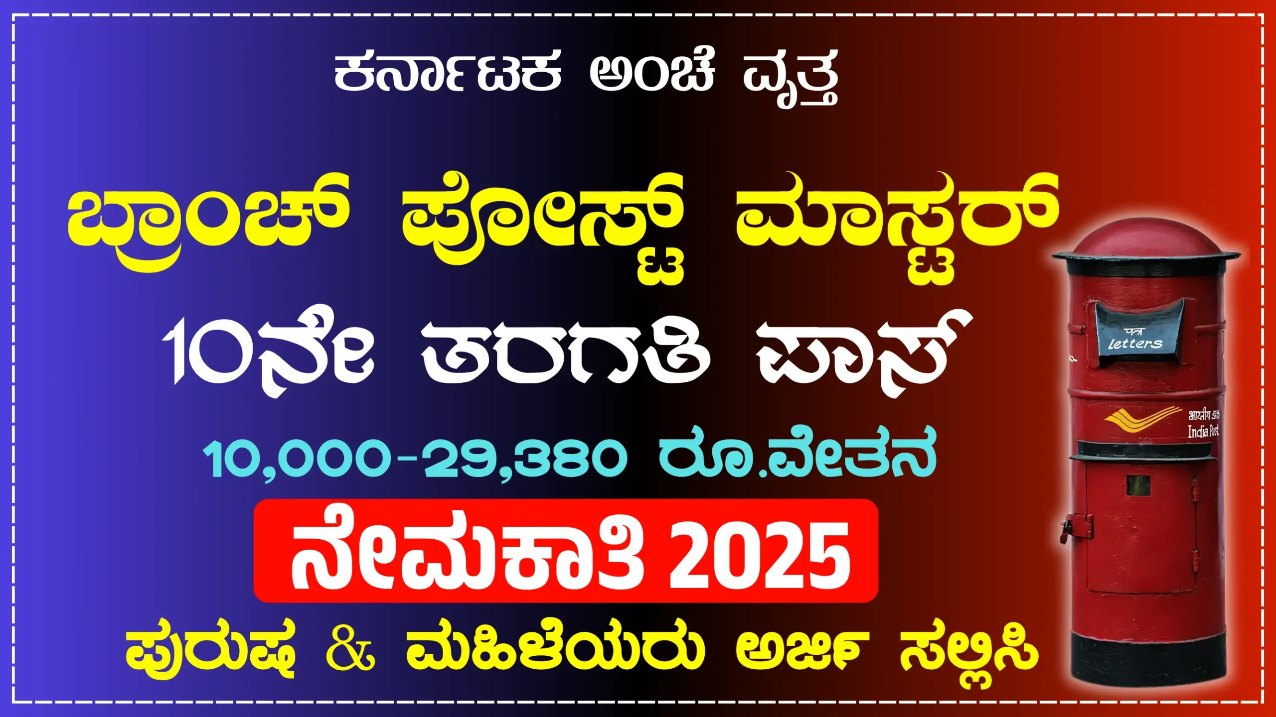 Karnataka Post Office Recruitment 2025